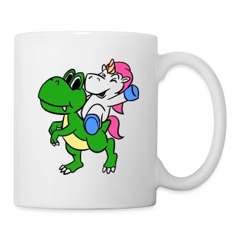 Unicorn Riding T-Rex Funny Magical Unicorn - Mug - white - Right