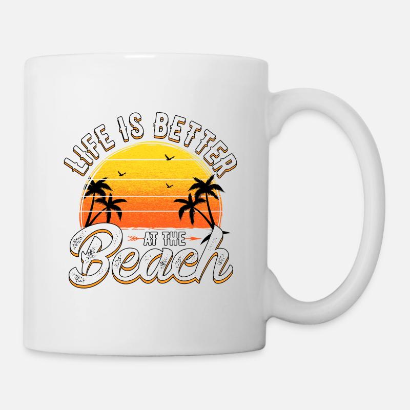 Vie plage cadeau idée cadeau sport été - Mug blanc - blanc