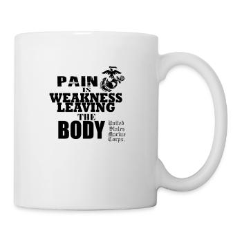 La douleur est une faiblesse qui quitte le corps - Mug blanc - blanc - Droite