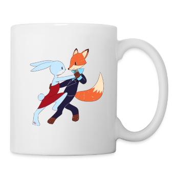 Salsa - Hase und Fuchs tanzen Salsa - Shirt - Tasse - Weiß - Rechts