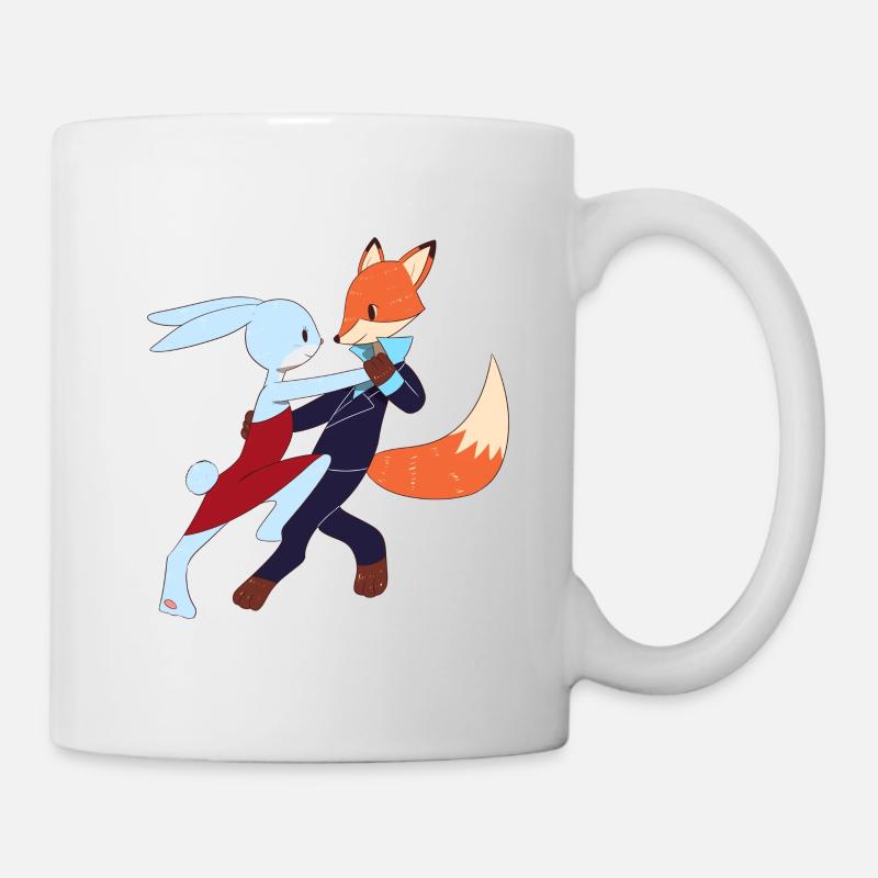 Chemise de salsa de danse salsa bunny et fox - Mug blanc - blanc