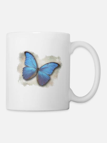 Schmetterling - Butterfly - Tasse - Weiß