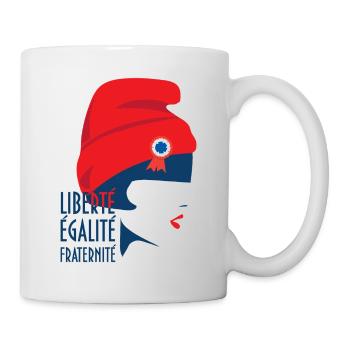T-shirt Liberté Égalité Fraternité. - Mug blanc - blanc - Droite