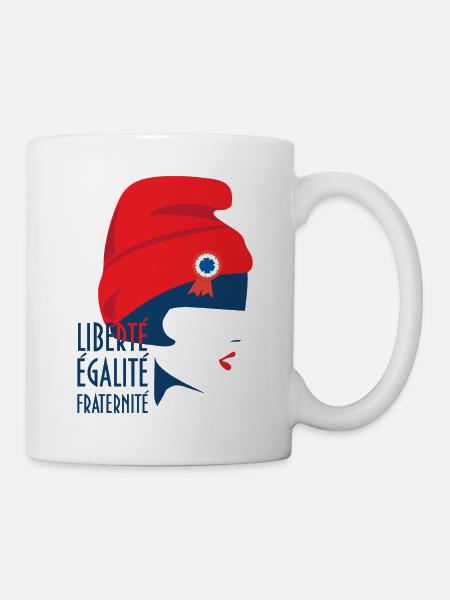 T-shirt Liberté Égalité Fraternité. - Mug blanc - blanc