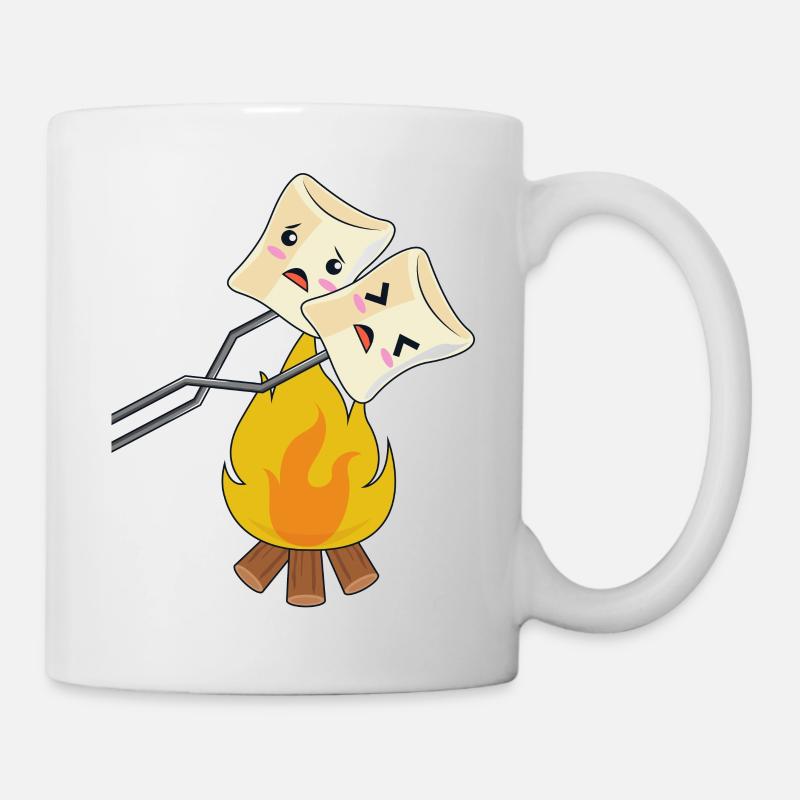 Marshmallows über dem Lagerfeuer / Pfadfinder - Tasse - Weiß