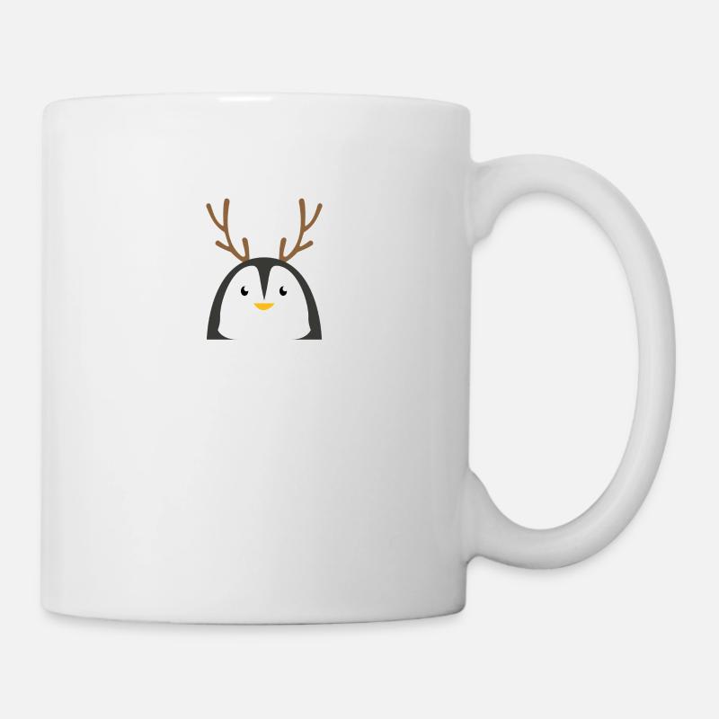 Pingouin mignon - Ho Ho Ho - Pingouin de rennes - Mug blanc - blanc