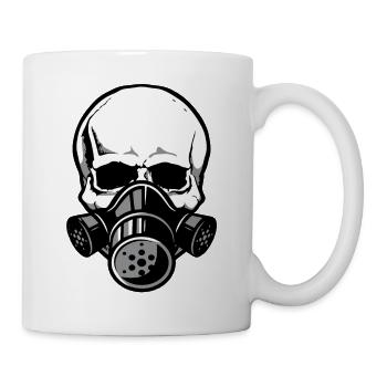 Totenschädel mit Gasmaske - Tasse - Weiß - Rechts