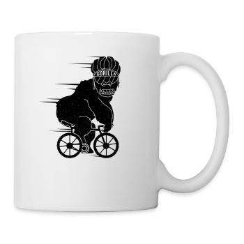 Gorilla Cycling Bike Roadbike Riding Gift Idea - Tasse - Weiß - Rechts