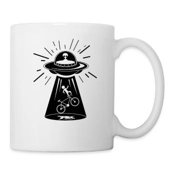 Ufo cycliste vélo détourner Alien vélo idée cadeau - Mug blanc - blanc - Droite