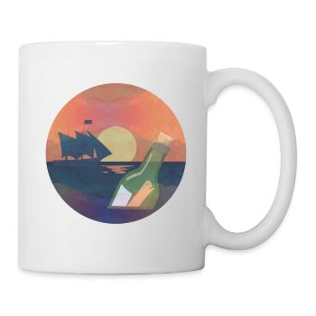 Flaschenpost / Segelboot / Segeln - Tasse - Weiß - Rechts