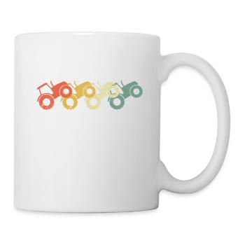 Traktor vintage Trekker Tshirt retro Geschenk - Tasse - Weiß - Rechts