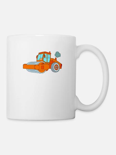 Dampfwalze - Fahrzeug Baustelle - Tasse - Weiß