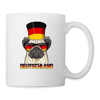 Cool Germany pug with hat and glasses - Mug - white - Right