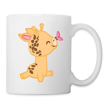 Girafe - Girafes - Girafe fan - Papillon - Mug blanc - blanc - Droite
