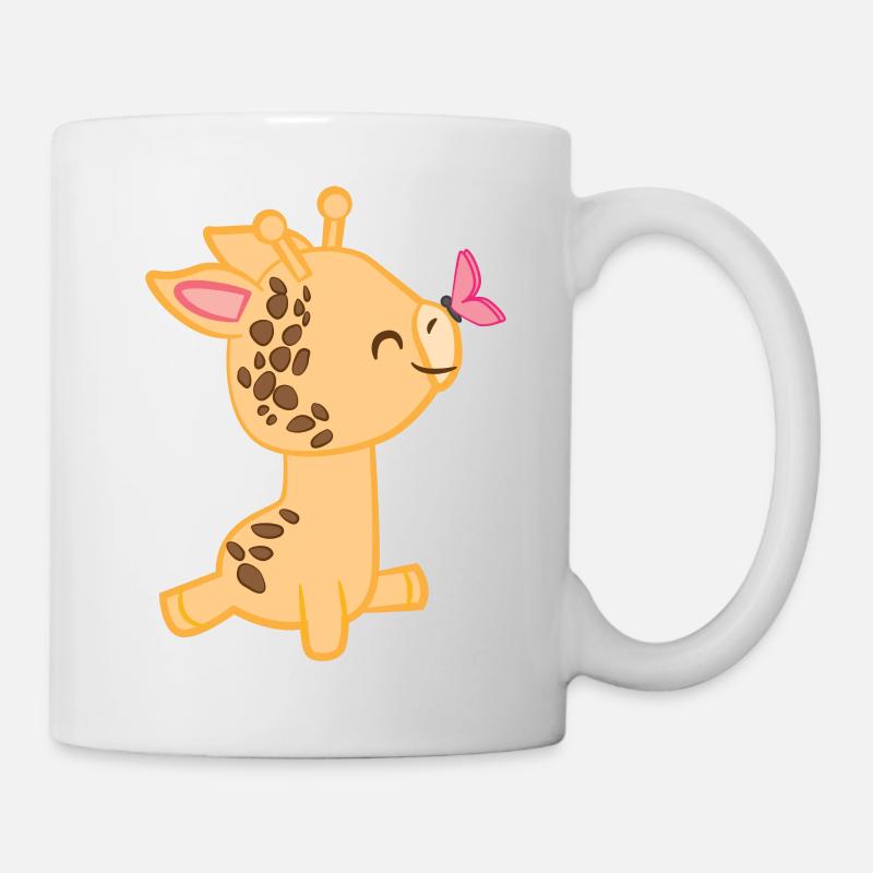 Girafe - Girafes - Girafe fan - Papillon - Mug blanc - blanc