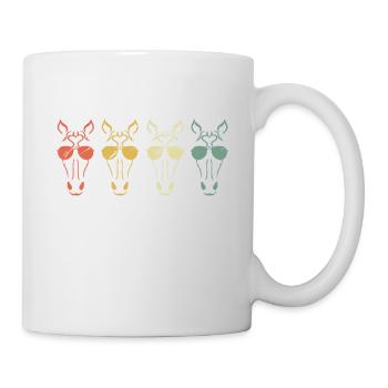 vintage Pferd mit Sonnenbrille Tshirt - Tasse - Weiß - Rechts