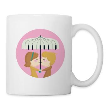 Piano / Umbrella / Piano / Loving couple - Mug - white - Right