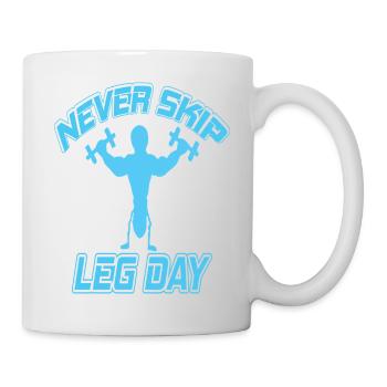 nver skip leg day powerlifting bodybuilding - Mug - white - Right