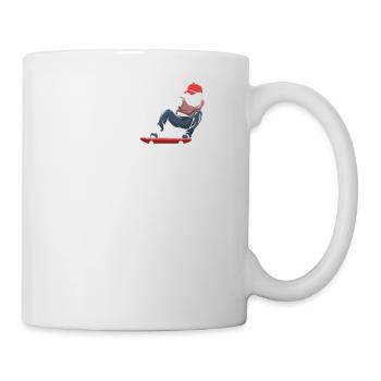 Cadeau d'ECG de planche à roulettes de patineur de battement de coeur - Mug blanc - blanc - Droite