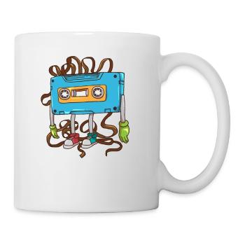 Cassette à salade à ruban des années 80 - Mug blanc - blanc - Droite