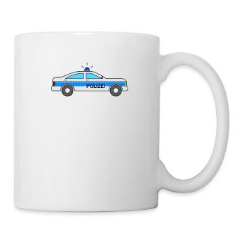 Polizeiauto für Kinder - Deutscher Streifenwagen - Tasse - Weiß - Rechts