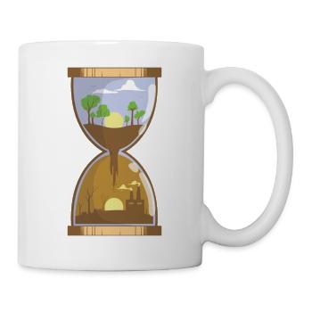 Sanduhr / Umweltverschmutzung / Naturschutz - Tasse - Weiß - Rechts