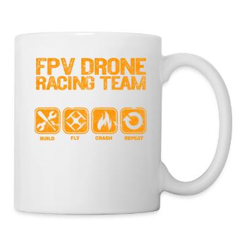 FPV Drone Construire Fly Crash Répéter Cadeau Copter - Mug blanc - blanc - Droite