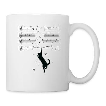 Cat musical notes kitten animal gift - Mug - white - Right