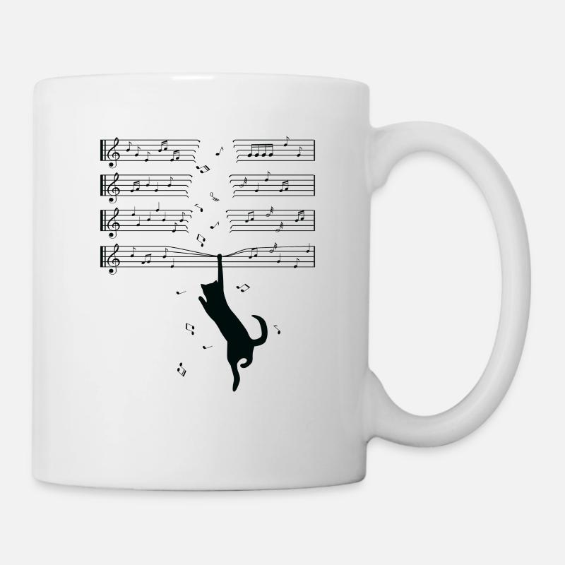 Cat musical notes kitten animal gift - Mug - white