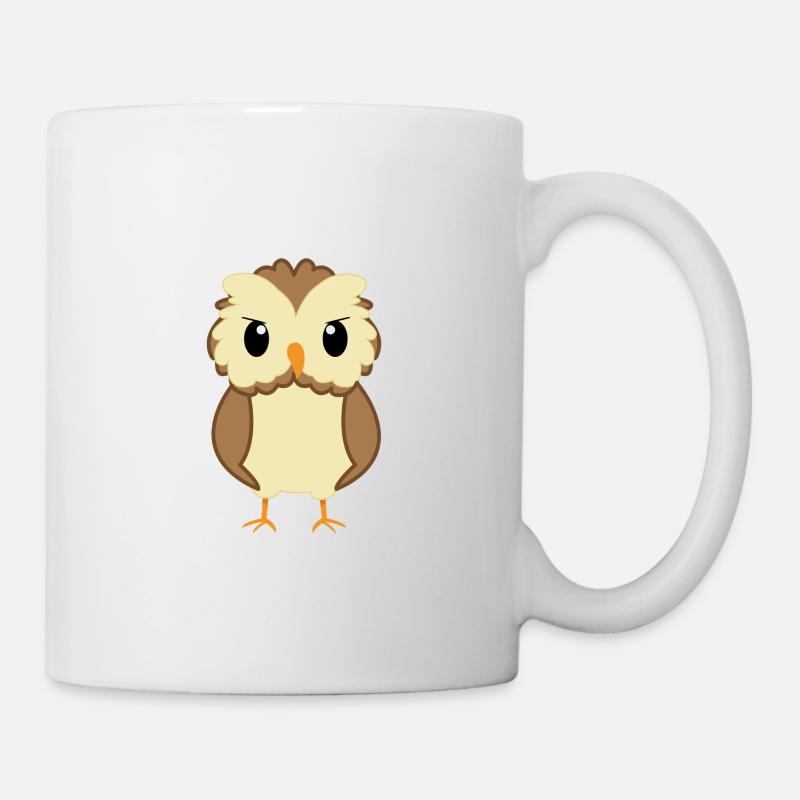Eule - Uhu - Kauz - Eulen T-Shirt - Geschenk - Tasse - Weiß