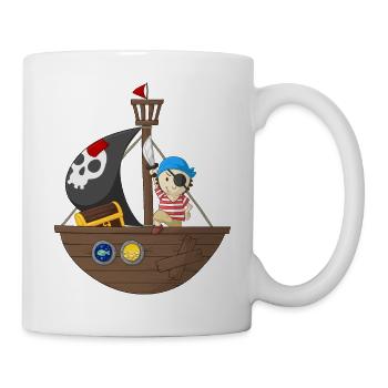 Little pirate with his ship - Mug - white - Right