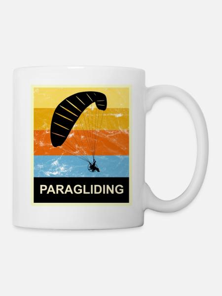 Gleitschirm Fliegen Vintage Geschenk Retro - Tasse - Weiß