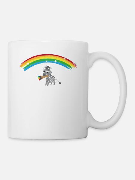 Zebra - Zebras - Zebrafan - LGBT - Glitzer - Tasse - Weiß