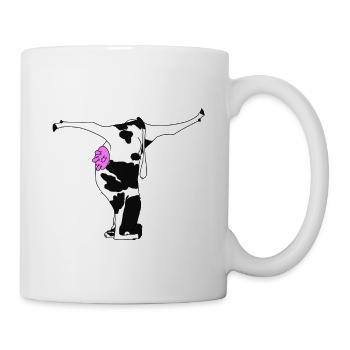 Yoga für die Kuh witzige Geschenkidee verschenken - Tasse - Weiß - Rechts
