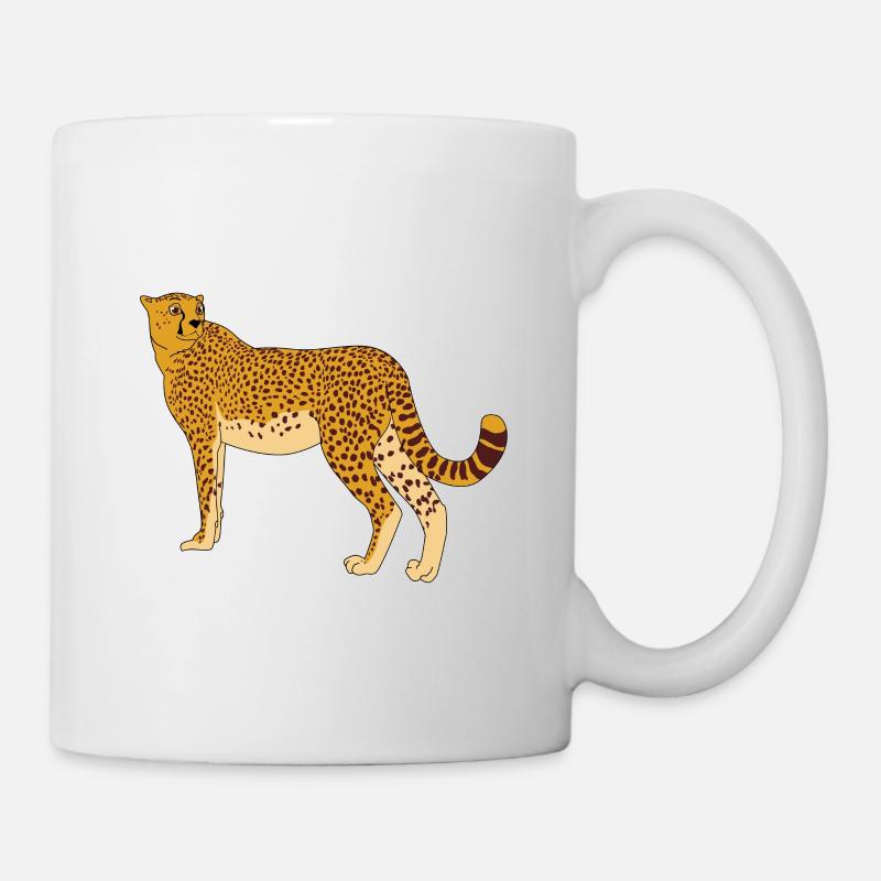 Gepard Wildlife Safari Leopard comic Geschenkidee - Tasse - Weiß