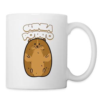 Meerschweinchen-Kartoffel-T-Shirt lustiges nettes fettes Kartoffel-Haustier - Tasse - Weiß - Rechts