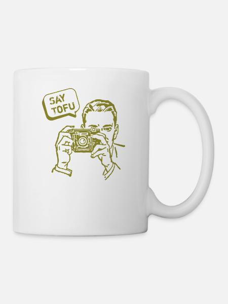 Say Tofu Shirt Vegetarian Vegan T-Shirt Gift - Mug - white