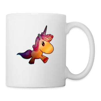 Einhorn Einhörner Regenbogen Fantasy Geschenk Idee - Tasse - Weiß - Rechts