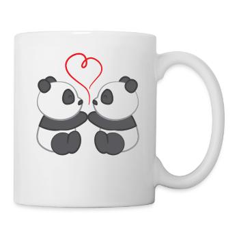 Panda - Panda T-Shirt - Pandamotiv - Liebe - Tasse - Weiß - Rechts