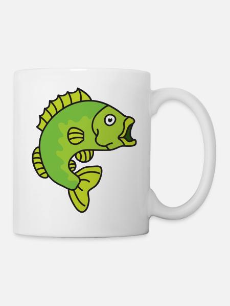 Barsch Fische - Tasse - Weiß