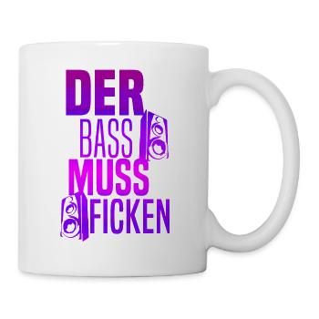 Der Bass muss ficken, Boxen, - Tasse - Weiß - Rechts