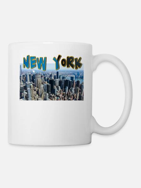 New York City with NY Buildings - Mug - white