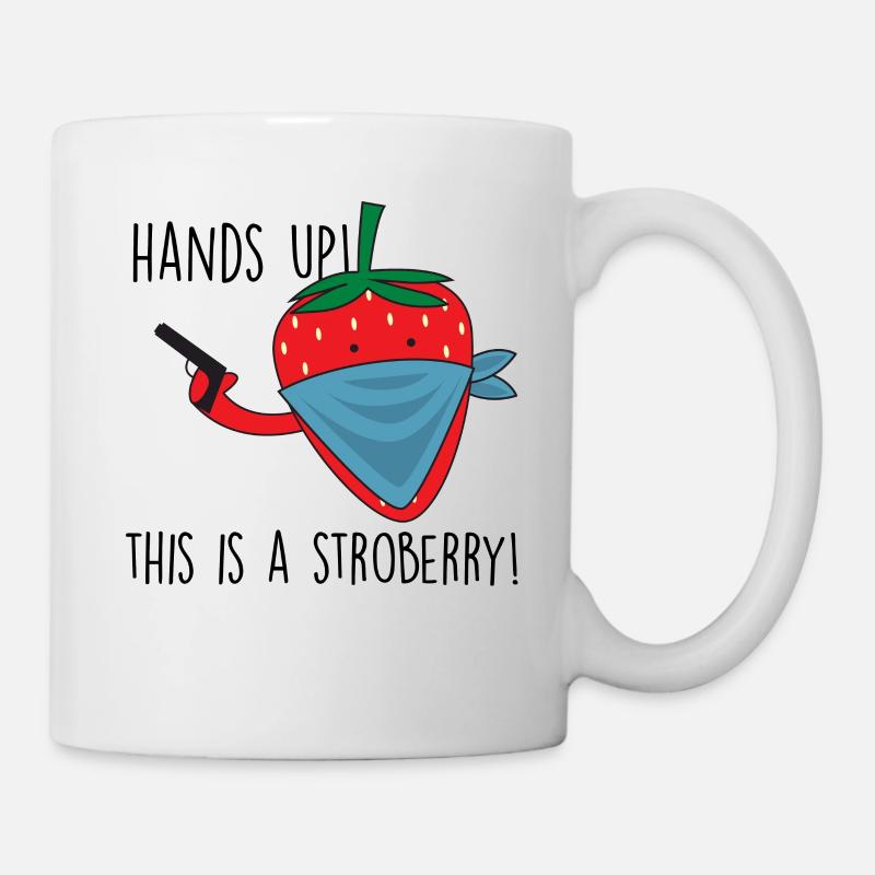 Drôle de dictée Strawberry Hands Tall Stroberry - Mug blanc - blanc
