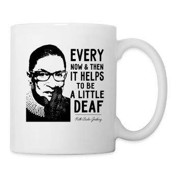 Every now and then it helps to be a little deaf - Mug - white - Right