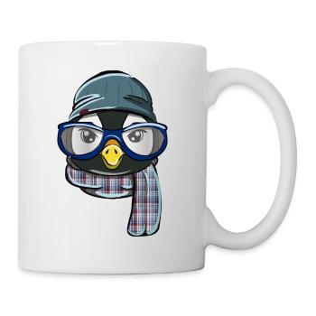 Hipster Pinguin - Tasse - Weiß - Rechts
