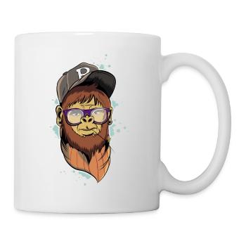 Hipster Monkey - Tasse - Weiß - Rechts
