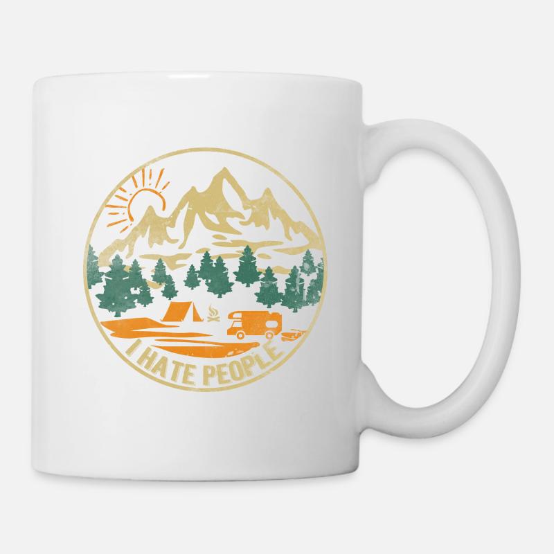 I Hate People - Ich hasse Menschen Geschenk Natur - Tasse - Weiß
