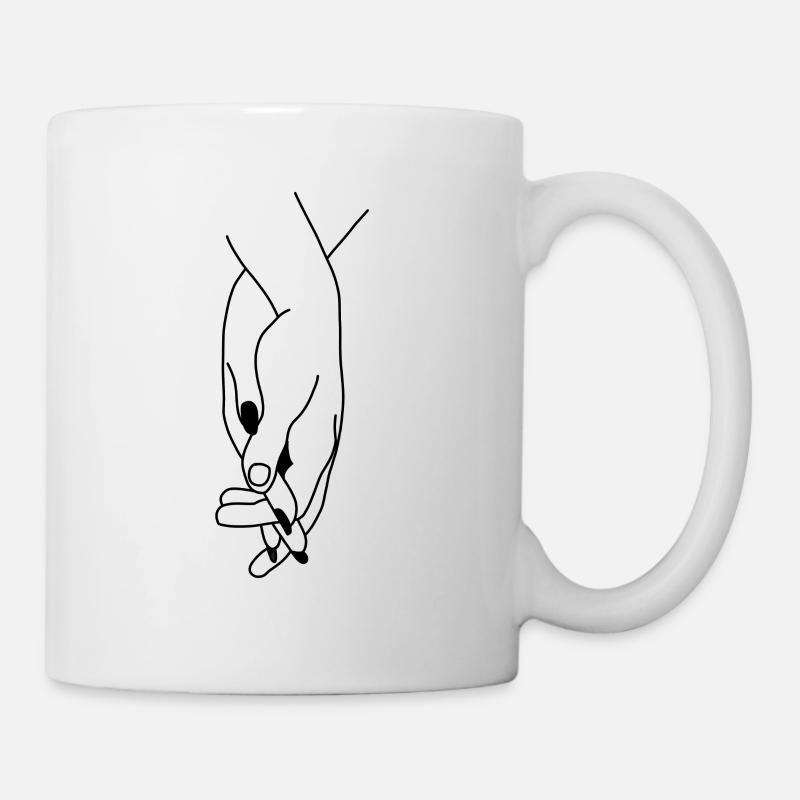 Love Händchenhalten - Tasse - Weiß