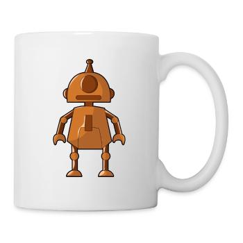 Petit robot orange - Mug blanc - blanc - Droite