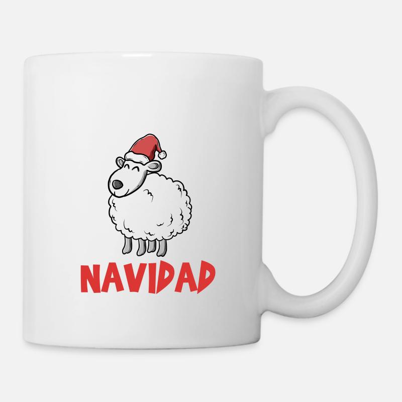 Fleece Navidad süßes Schaf Weihnachten Geschenk - Tasse - Weiß